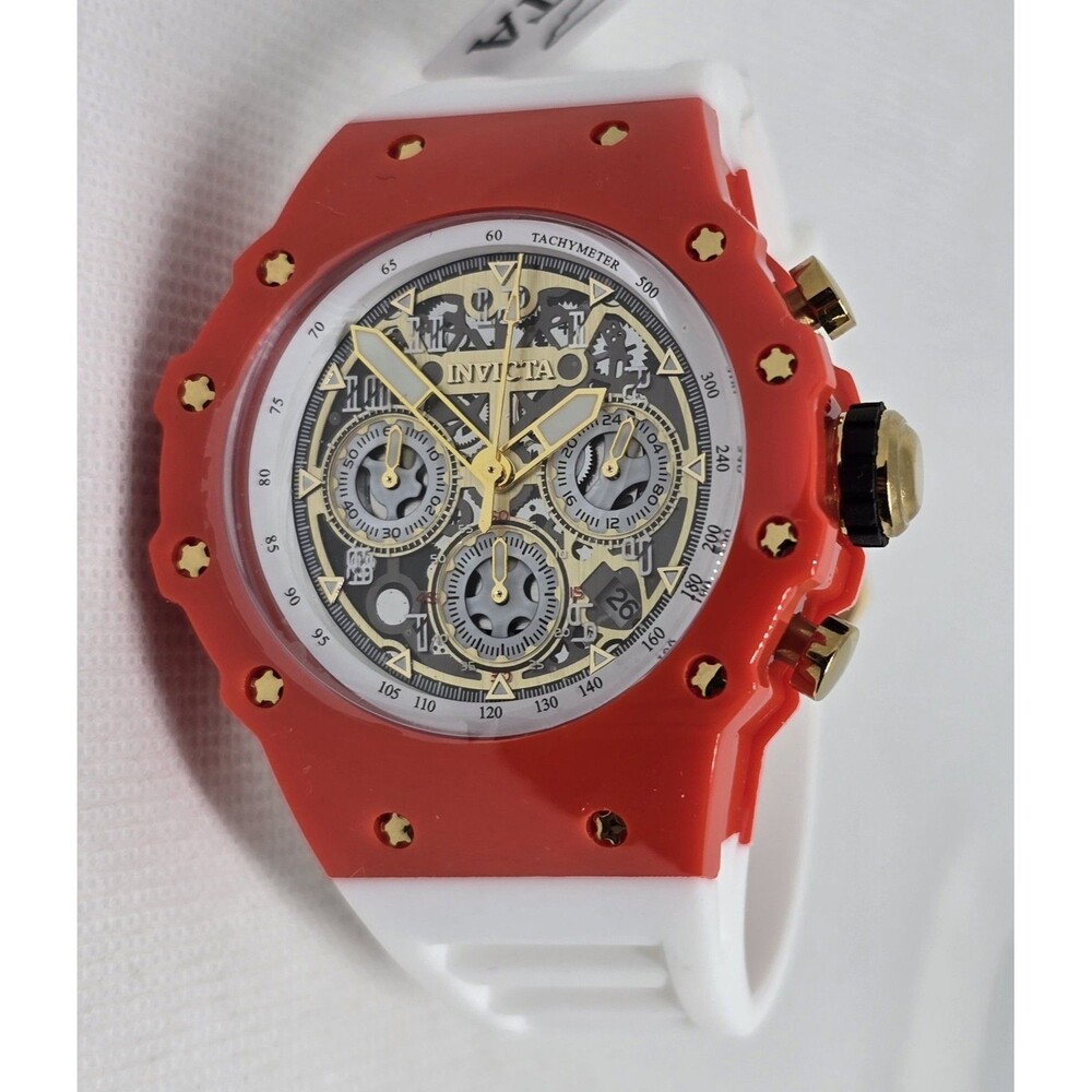 Invicta Racing Vaulthan Men's Watch 44mm White Red Gold 69655 Brand New - Picture 4 of 7